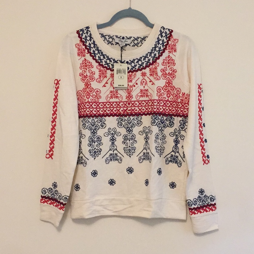 Lucky Brand Embroidered Sweatshirt